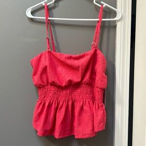 Pink cropped tank top